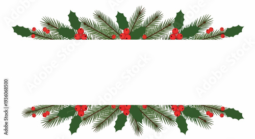Christmas Holly Border Design