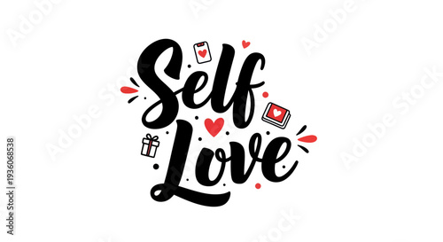 Self love typography design