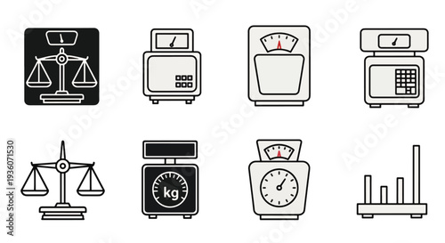 Weight Scale Icons Set