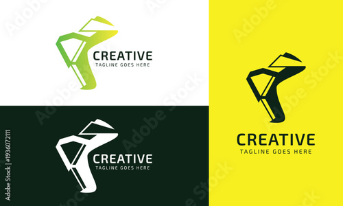 Modern Abstract Geometric Gradient Logo Design Concept