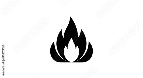 Abstract fire symbol on white background