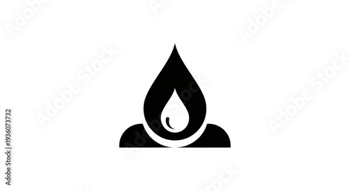 Abstract flame symbol on white background