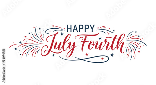 Happy July Fourth greeting banner vector
