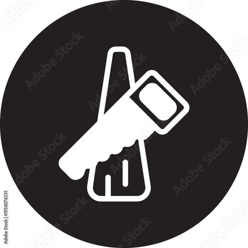 hand saw glyph icon