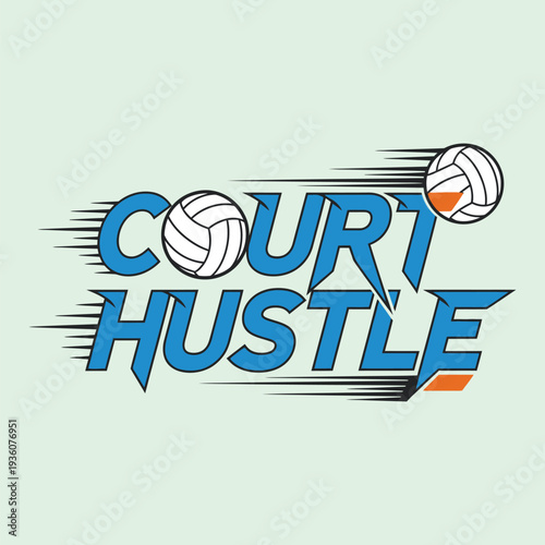 Volleyball players hustle on the court with determination and speed tshirt design