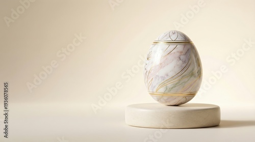 Luxury Marble Easter Egg Gold Pattern Minimalist Design Holiday