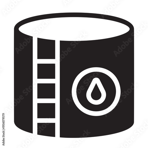 oil refinery glyph icon
