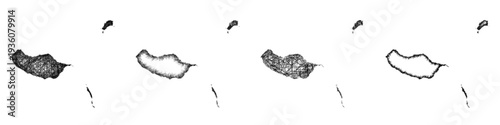 Sketch Madeira outline map design set
