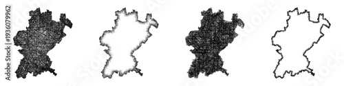 Sketch Santarem outline map design set