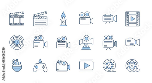 Film and video production icon set