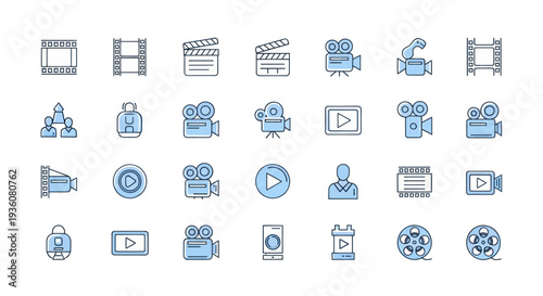 Film and video production icon set