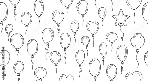 Black and White Balloon Pattern