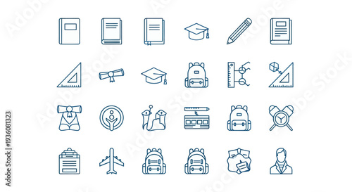 Education and school icons set