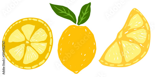 Lemone oranges fruit drawn