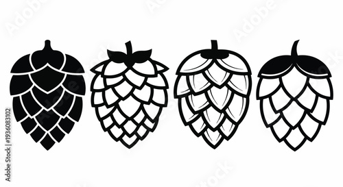 Hops Cones Silhouettes