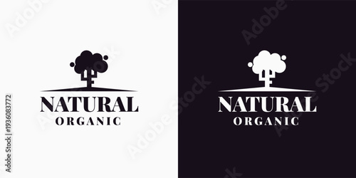 natural organic logo design with tree