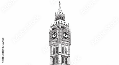 Big Ben Clock Tower Sketch