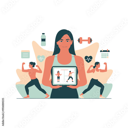 Set of 3 fitness icons vector