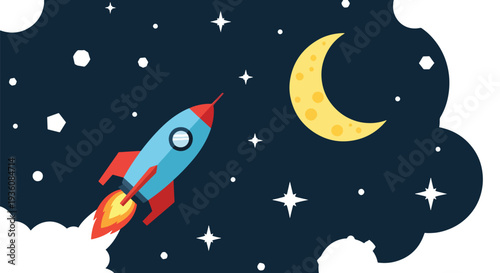 Rocket Ship Soaring to the Moon