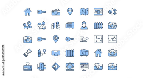 Property and photography icon set