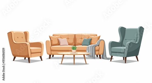 Cozy Living Room Furniture Set