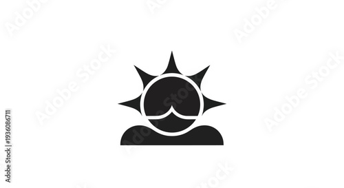 Abstract sun symbol illustration on white