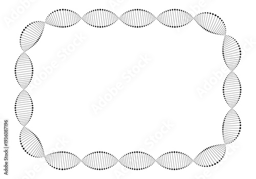 DNA strand frame. Genetic Code DNA Molecule Structure. DNA virtual, technology and medical concept