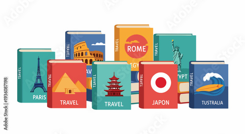 Colorful Suitcases Representing Global Travel