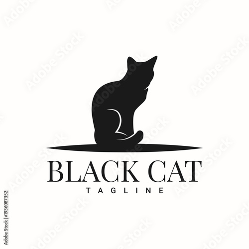 black cat silhouette logo