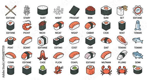Sushi Icons Set