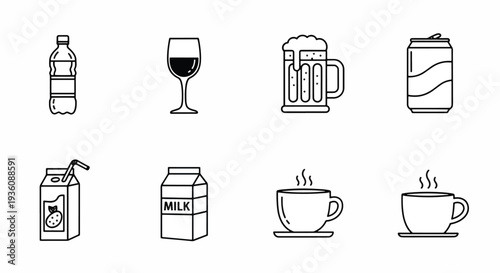 Beverage Icons Set