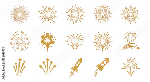 Golden Fireworks and Sparklers Set