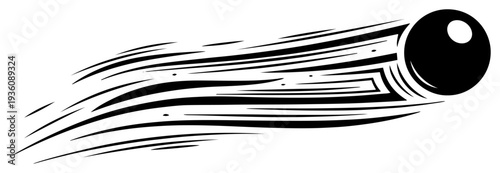 Speed lines effect with a flying ball for motion and dynamic sports design