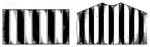 Textured black and white vertical striped patterns for sports design elements