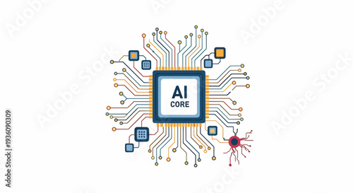 AI Core Microchip Circuitry