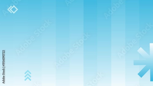 Blue gradient background animation in contemporary style with minimalist shape objects