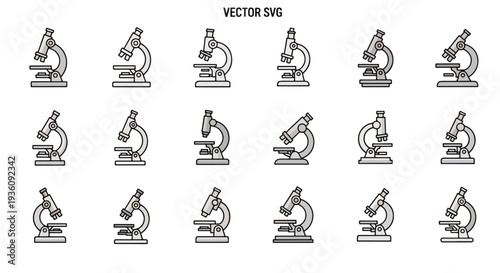 Microscope Icons Set