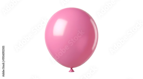 Pink Balloon Floating Brightly, Celebration Element Isolated on Transparent Background