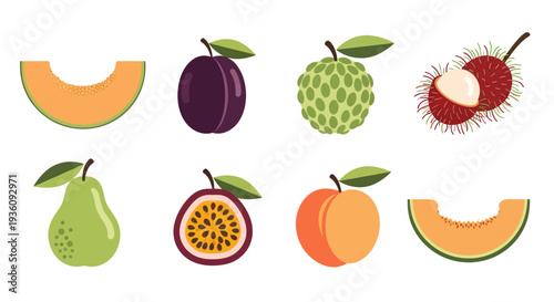 Various colorful tropical fruits isolated