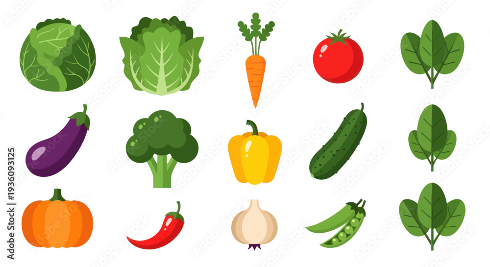 Fototapeta premium Vegetable assortment isolated on white