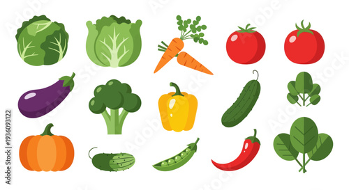 Vegetable assortment isolated on white