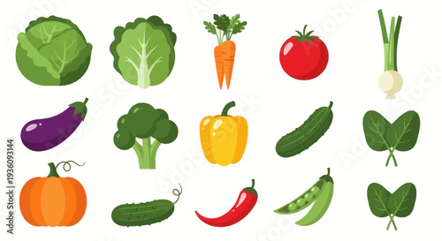 Vegetable assortment on white background