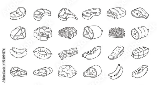 Sushi and Sashimi Line Icons