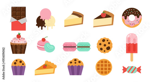 Assorted colorful desserts collection