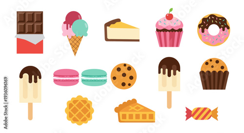 Assorted colorful dessert treats collection