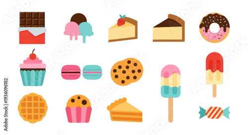Assorted colorful desserts and sweets