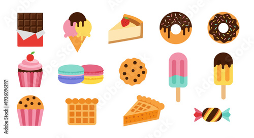 Assorted colorful dessert treats collection