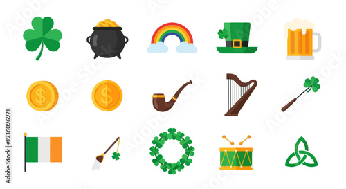 St patricks day symbols and icons