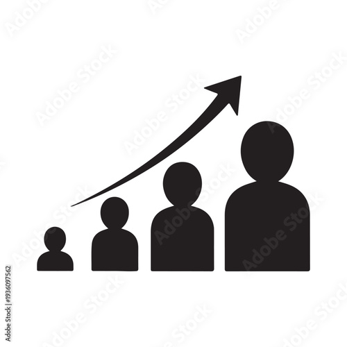 Population growth icon Population growth vector symbol in black