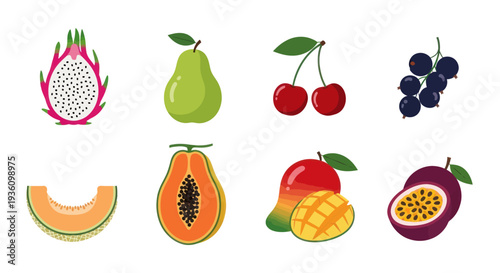 Assortment of freshly harvested tropical fruits